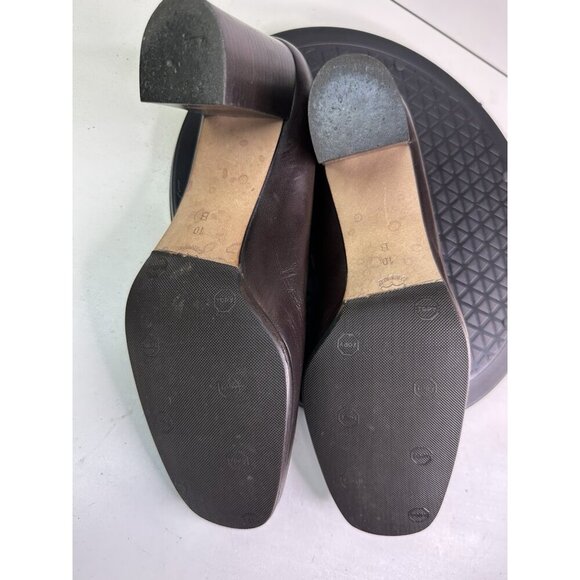 Bottega Veneta Brown Leather Square Toe Intrecciato Pumps Size 10B Interaction - Picture 10 of 10